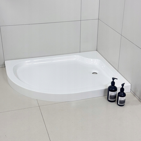 KABINA PRYSZNICOWA PRAWA PRZESUWNA ASYMETRYCZNA 100 x 80 + BRODZIK 7 CM + SYFON