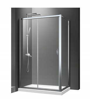 Kabina Prysznicowa 90 x 70 x 185 cm Rozsuwana Przesuwna Prostokątna Chrom