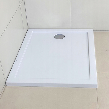 Kabina Prysznicowa Czarna Loft 100 x 80 x 190 + Brodzik Biały 5 cm + Syfon