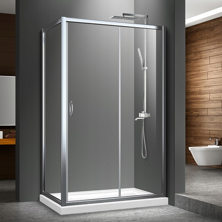Kabina Prysznicowa Przesuwna Transparentna 90 X 70 + Brodzik niski 5 cm + Syfon