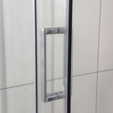 Kabina Prysznicowa Przesuwna Transparentna 100 X 80 + Brodzik 5 cm + Syfon