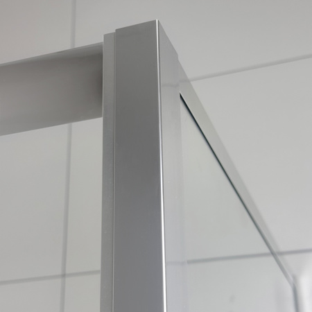 Kabina Prysznicowa Przesuwna Transparentna 100 X 80 + Brodzik 5 cm + Syfon