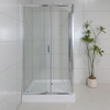 Kabina Prysznicowa Transparentna Przesuwna 120 x 90 + Brodzik 14 + Syfon