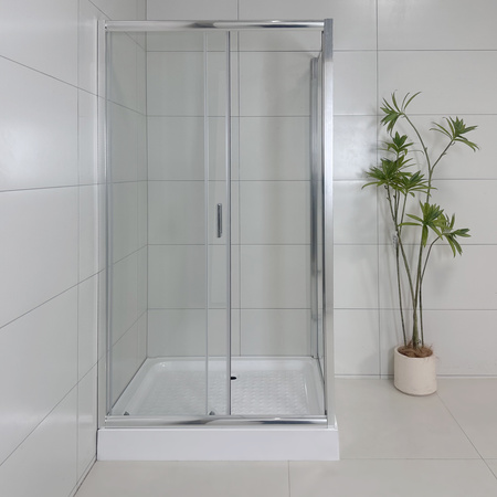 Kabina Prysznicowa 120 x 90 x 190 Rozsuwana Przesuwna Grube Szkło 6mm Chrom