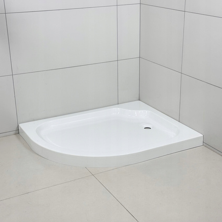 KABINA PRYSZNICOWA PRAWA PRZESUWNA ASYMETRYCZNA 100 x 80 + BRODZIK 7 CM + SYFON