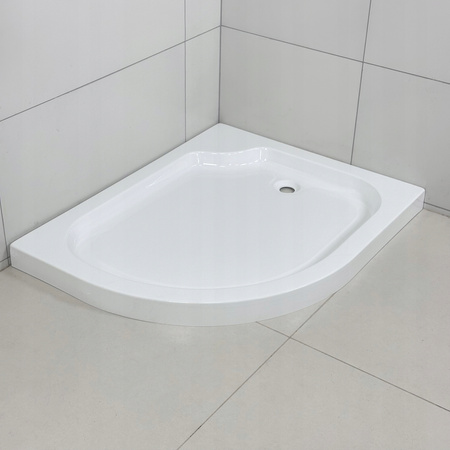 KABINA PRYSZNICOWA PRAWA PRZESUWNA ASYMETRYCZNA 100 x 80 + BRODZIK 7 CM + SYFON