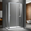 Kabina Prysznicowa Przesuwna Transparentna 100 X 80 + Brodzik 5 cm + Syfon