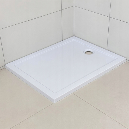 Kabina Prysznicowa Czarna Loft 120 x 90 x 190 + Brodzik Biały 5 cm + Syfo