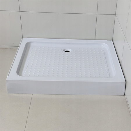 Kabina Prysznicowa Czarna Loft 100 x 80 Przesuwna + Brodzik Biały 14 cm + Syfon