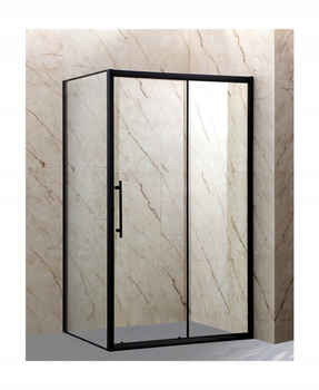 Kabina Prysznicowa 100 x 80 x 190 cm Czarna Loft Rozsuwana Przesuwna Grube Szkło 6 mm