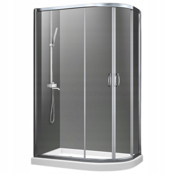 Kabina Prysznicowa Lewa Asymetryczna 100 x 80 + Brodzik 14 cm + Syfon