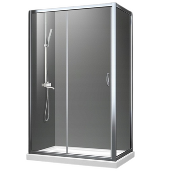 Kabina Prysznicowa Przesuwna Transparentna 100 X 80 + Brodzik 5 cm + Syfon